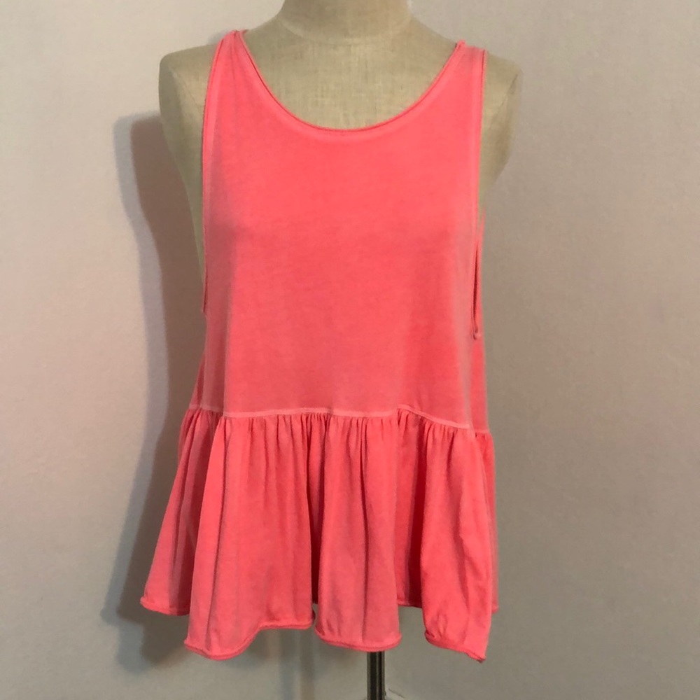 We The Free pink ruffle tank top size med